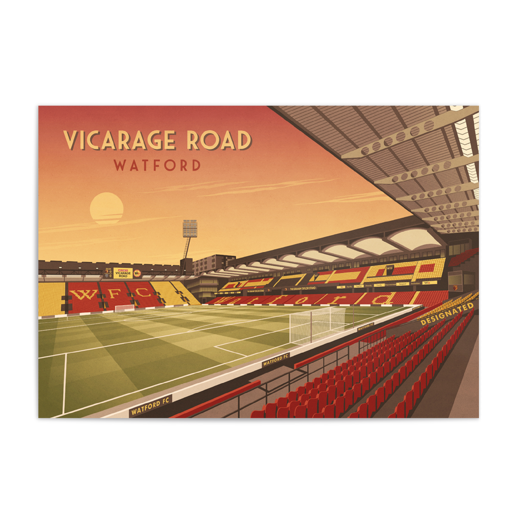 Vicarage Road Watford Stadium Travel Poster