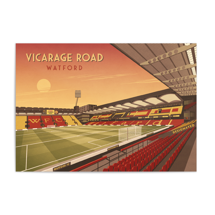 Vicarage Road Watford Stadium Travel Poster