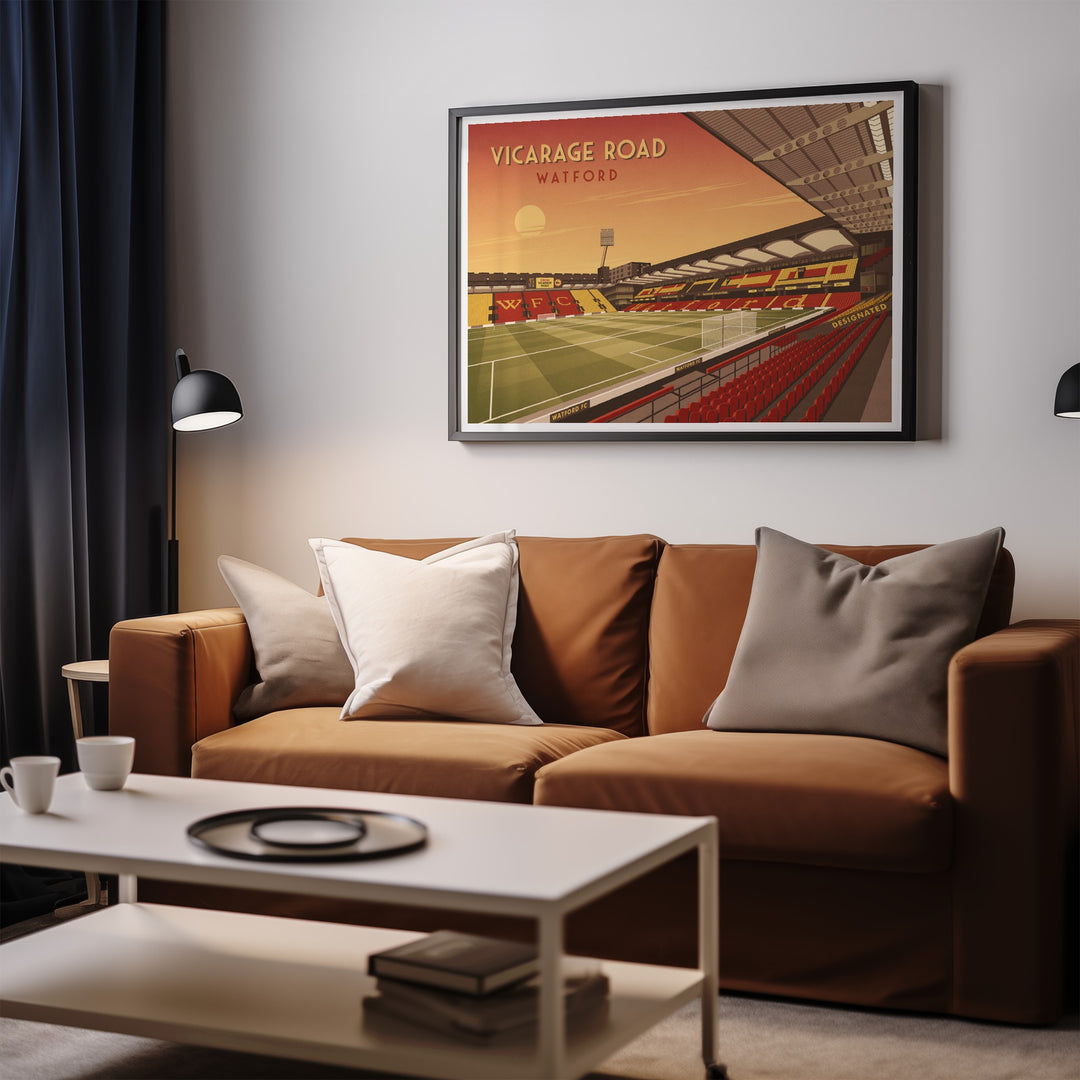 Vicarage Road Watford Stadium Travel Poster