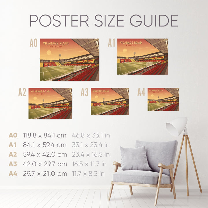 Vicarage Road Watford Stadium Travel Poster
