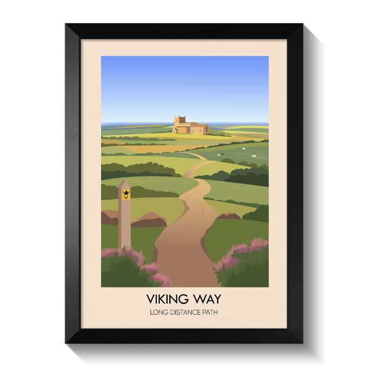 The Viking Way Long Distance Hiking Trail Travel Poster