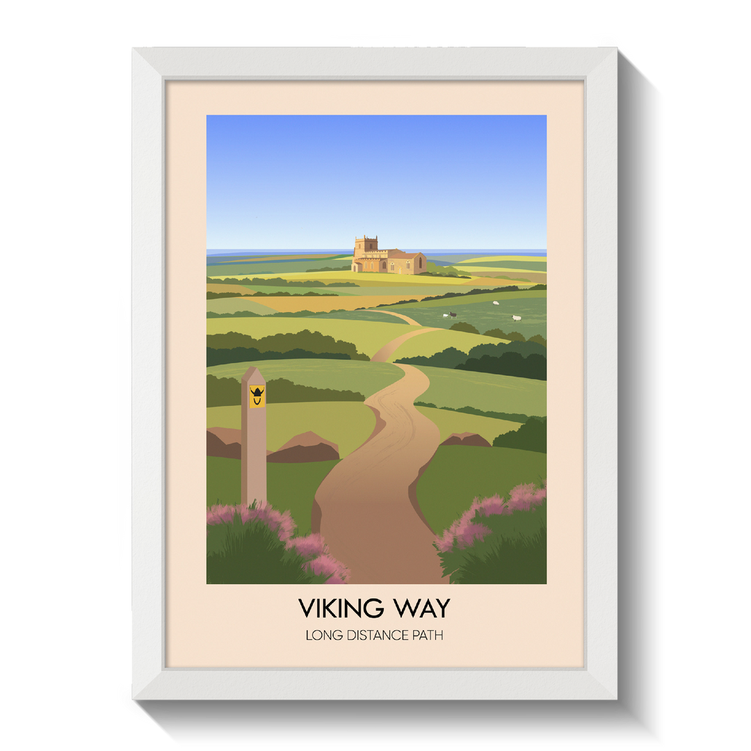 The Viking Way Long Distance Hiking Trail Travel Poster