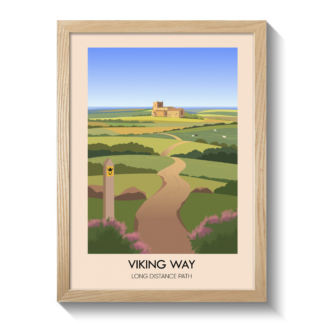 The Viking Way Long Distance Hiking Trail Travel Poster