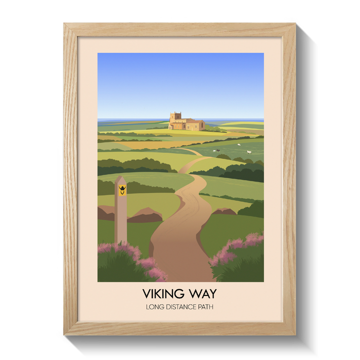 The Viking Way Long Distance Hiking Trail Travel Poster