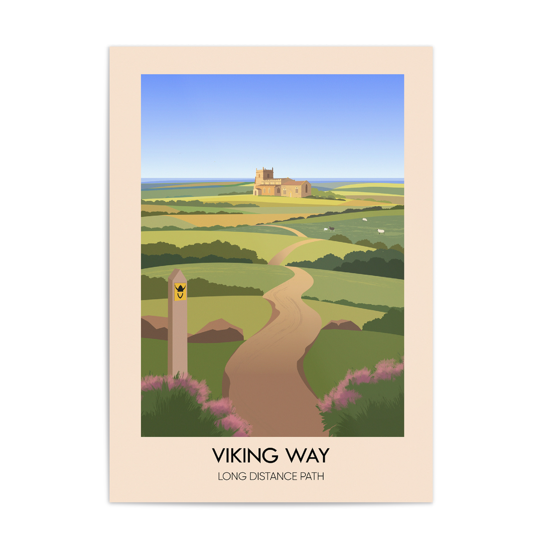 The Viking Way Long Distance Hiking Trail Travel Poster