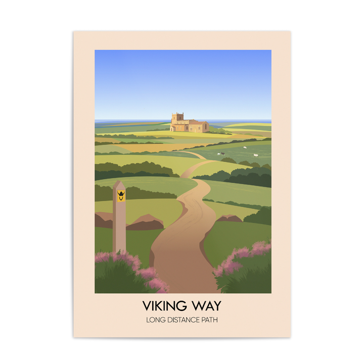 The Viking Way Long Distance Hiking Trail Travel Poster