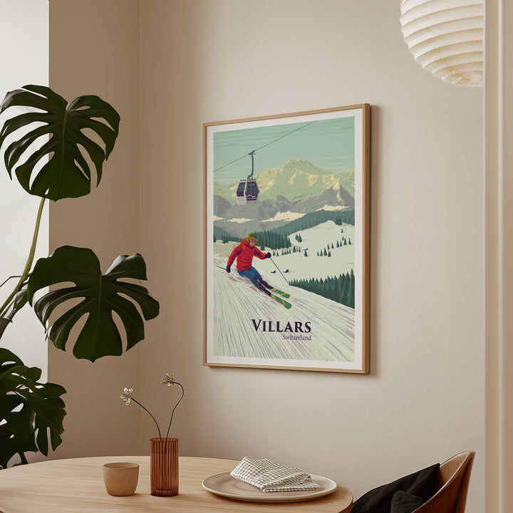 Villars Switzerland Ski Resort Travel Poster
