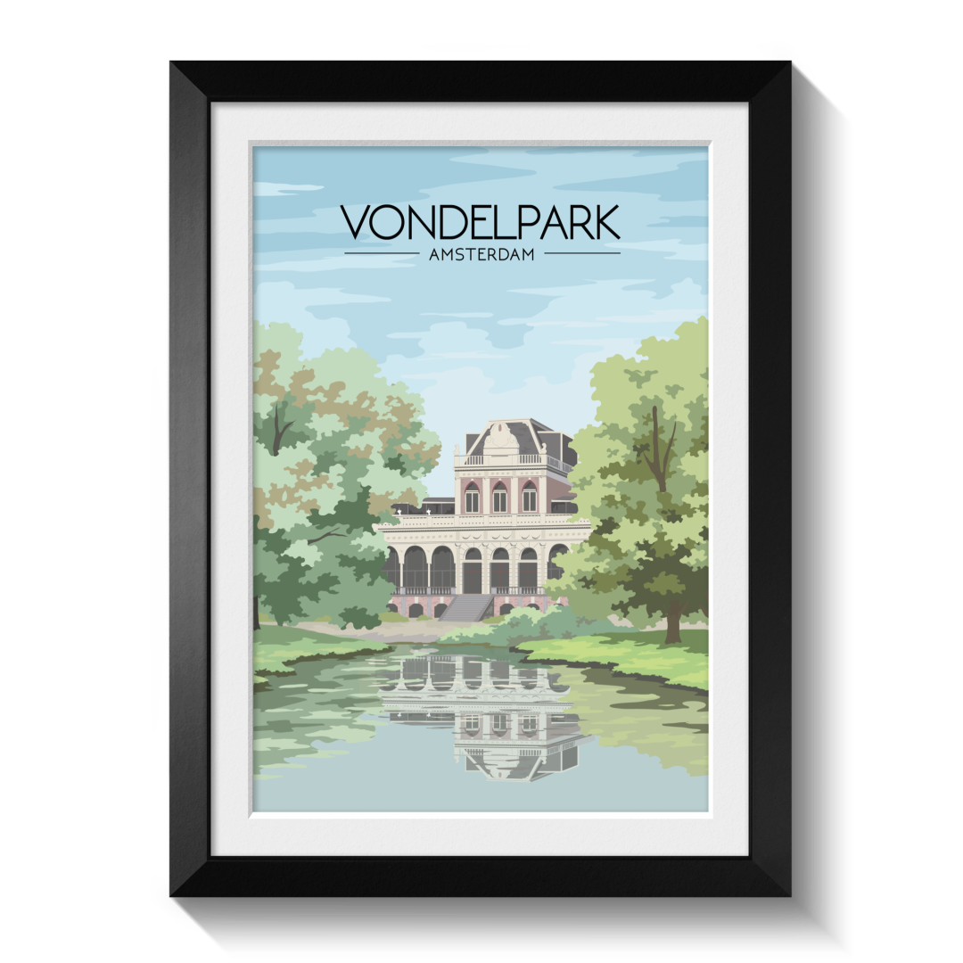Vondelpark Amsterdam Travel Poster