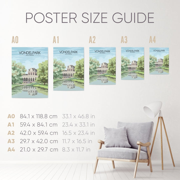 Vondelpark Amsterdam Travel Poster