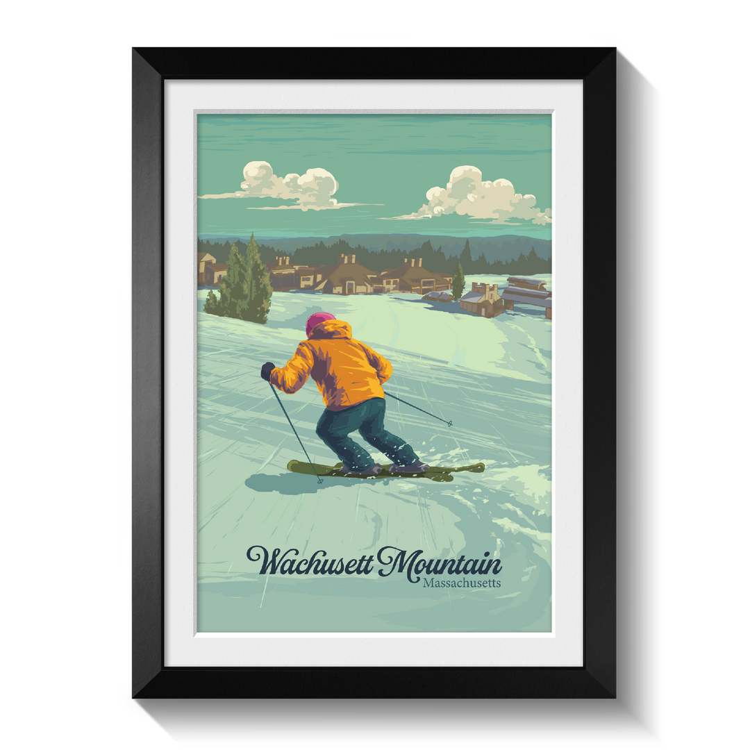 Wachusett Mountain Massachusetts Ski Resort Travel Poster