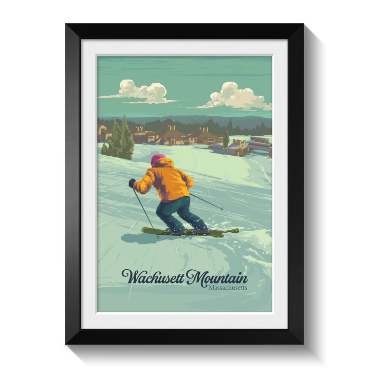 Wachusett Mountain Massachusetts Ski Resort Travel Poster