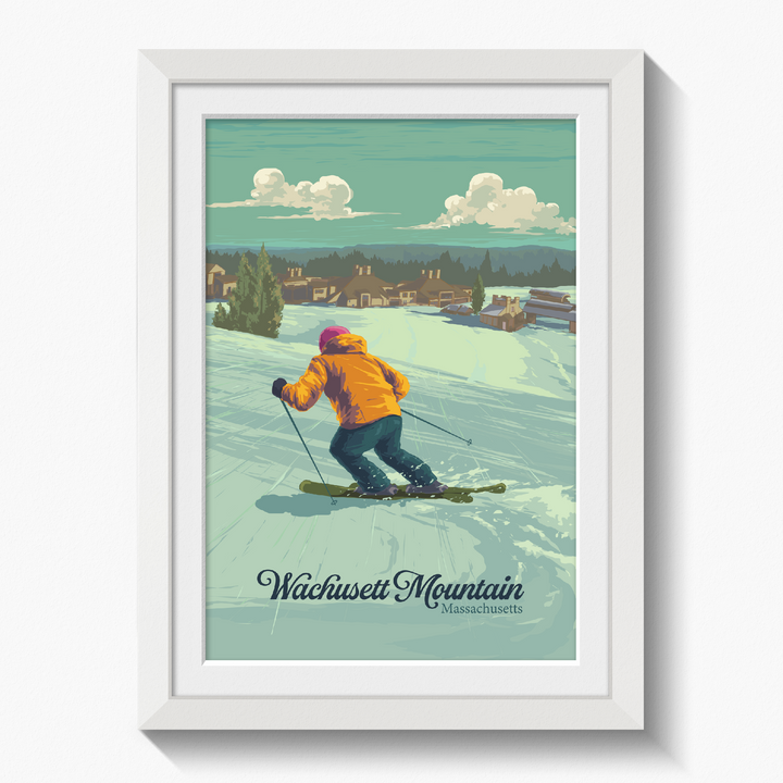 Wachusett Mountain Massachusetts Ski Resort Travel Poster