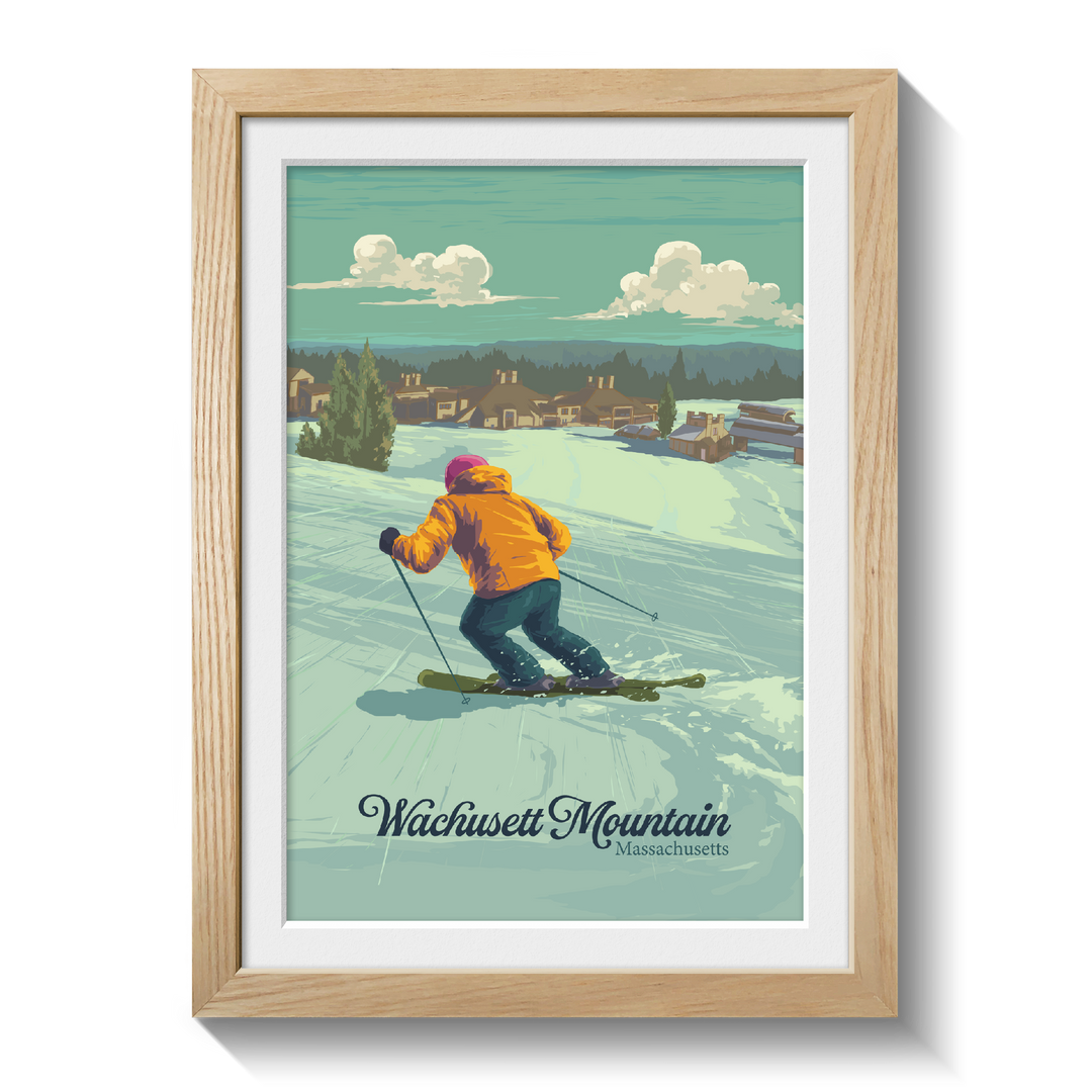 Wachusett Mountain Massachusetts Ski Resort Travel Poster