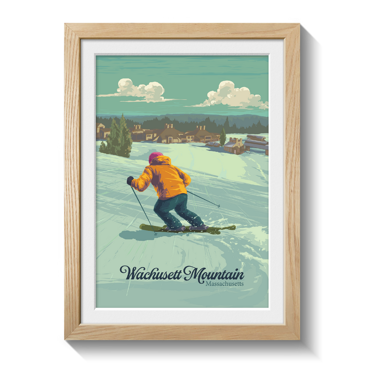 Wachusett Mountain Massachusetts Ski Resort Travel Poster