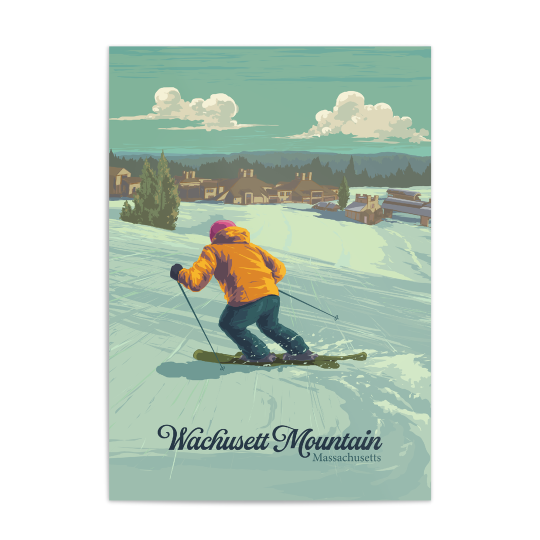 Wachusett Mountain Massachusetts Ski Resort Travel Poster