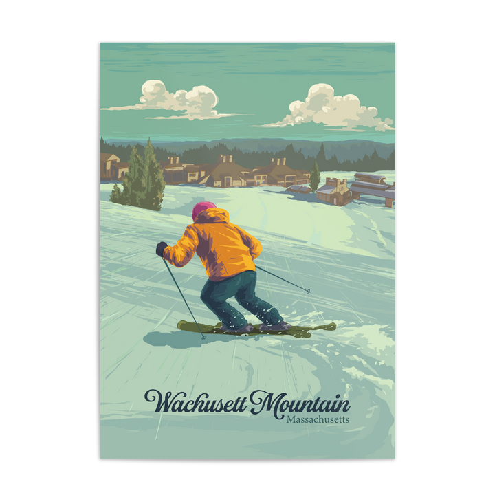 Wachusett Mountain Massachusetts Ski Resort Travel Poster