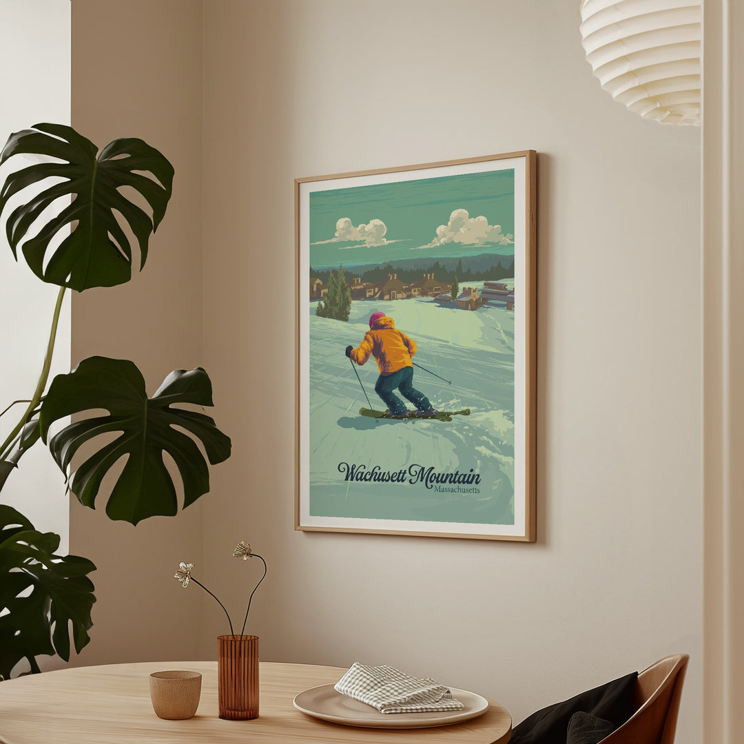 Wachusett Mountain Massachusetts Ski Resort Travel Poster