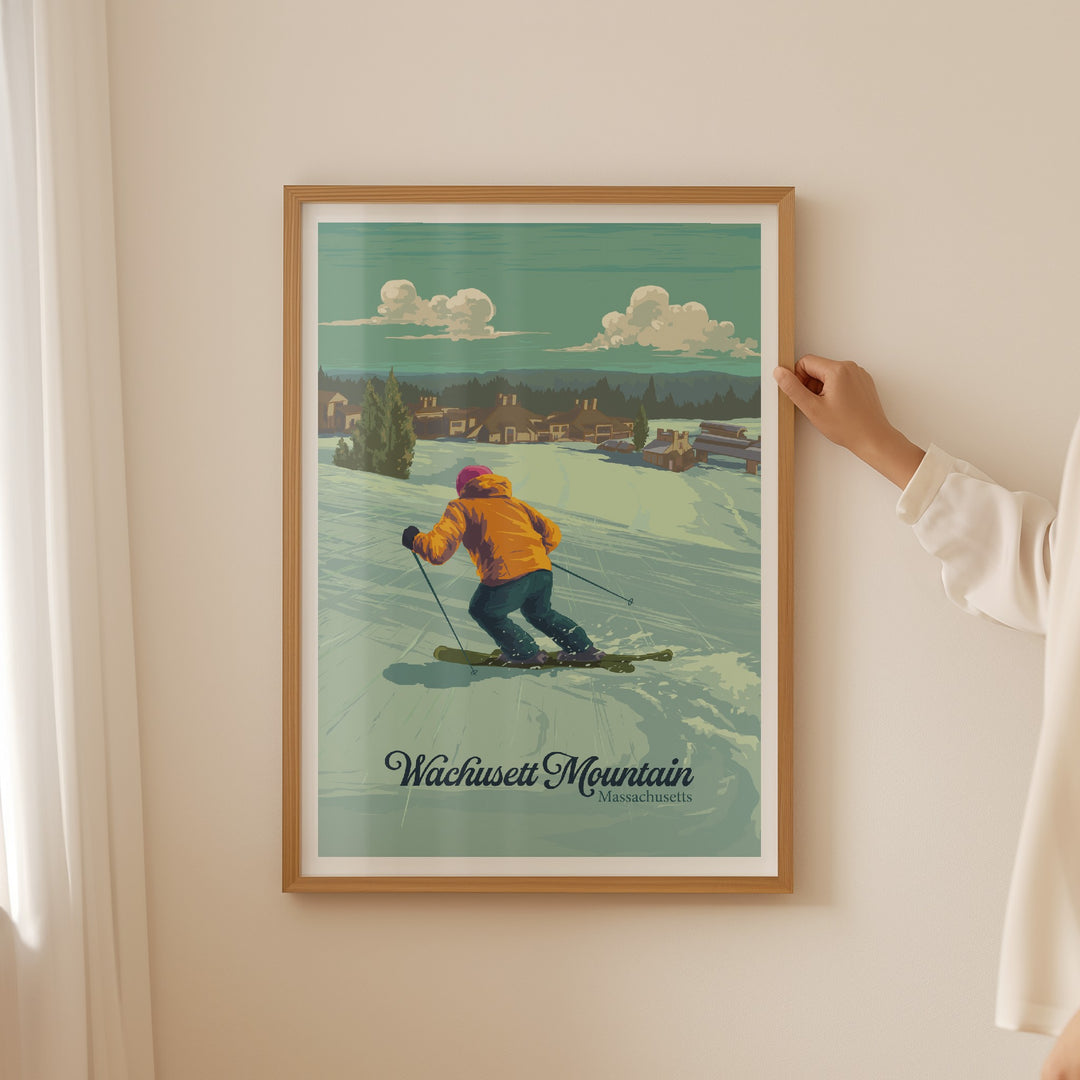 Wachusett Mountain Massachusetts Ski Resort Travel Poster