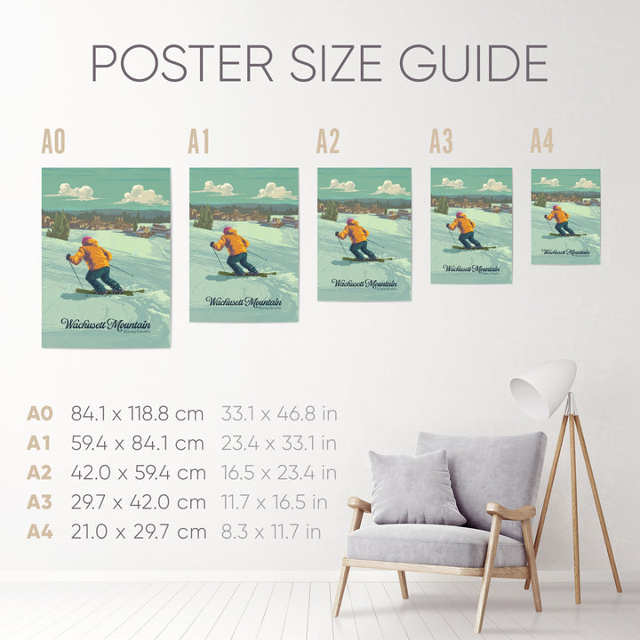 Wachusett Mountain Massachusetts Ski Resort Travel Poster