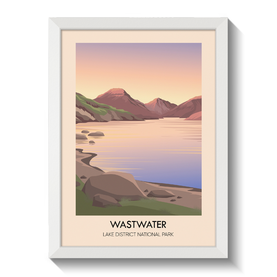 Wastwater Lake District Travel Poster