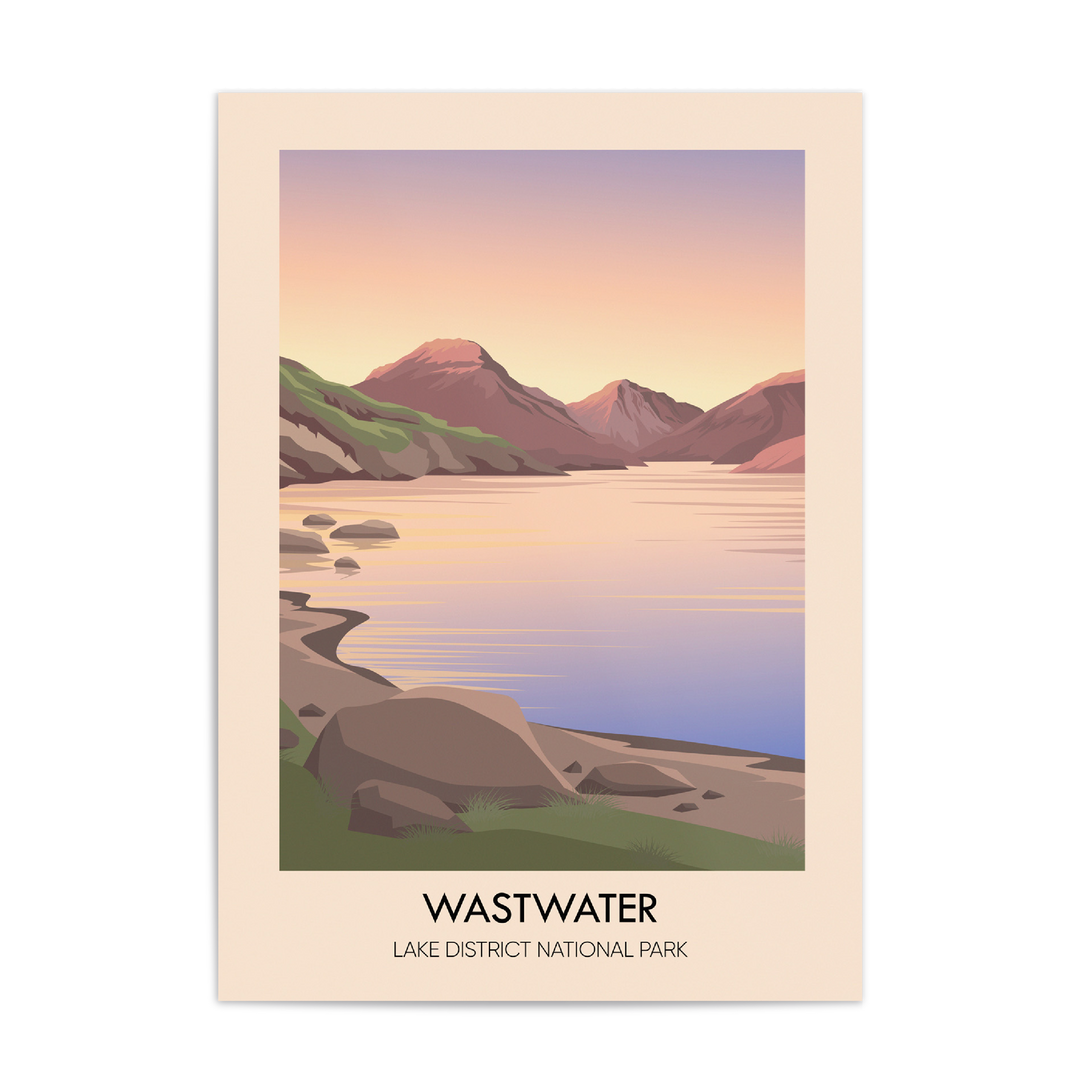 Wastwater Lake District Travel Poster
