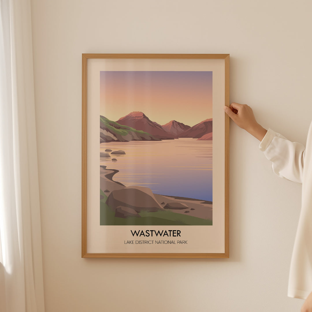 Wastwater Lake District Travel Poster