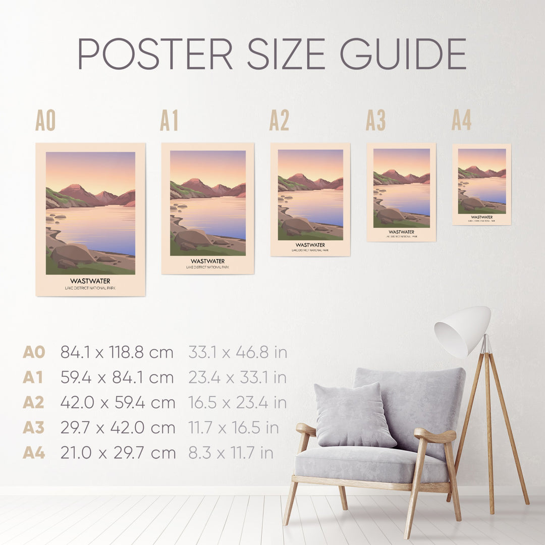 Wastwater Lake District Travel Poster