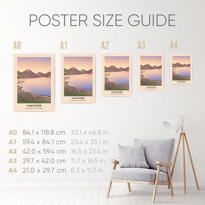 Wastwater Lake District Travel Poster