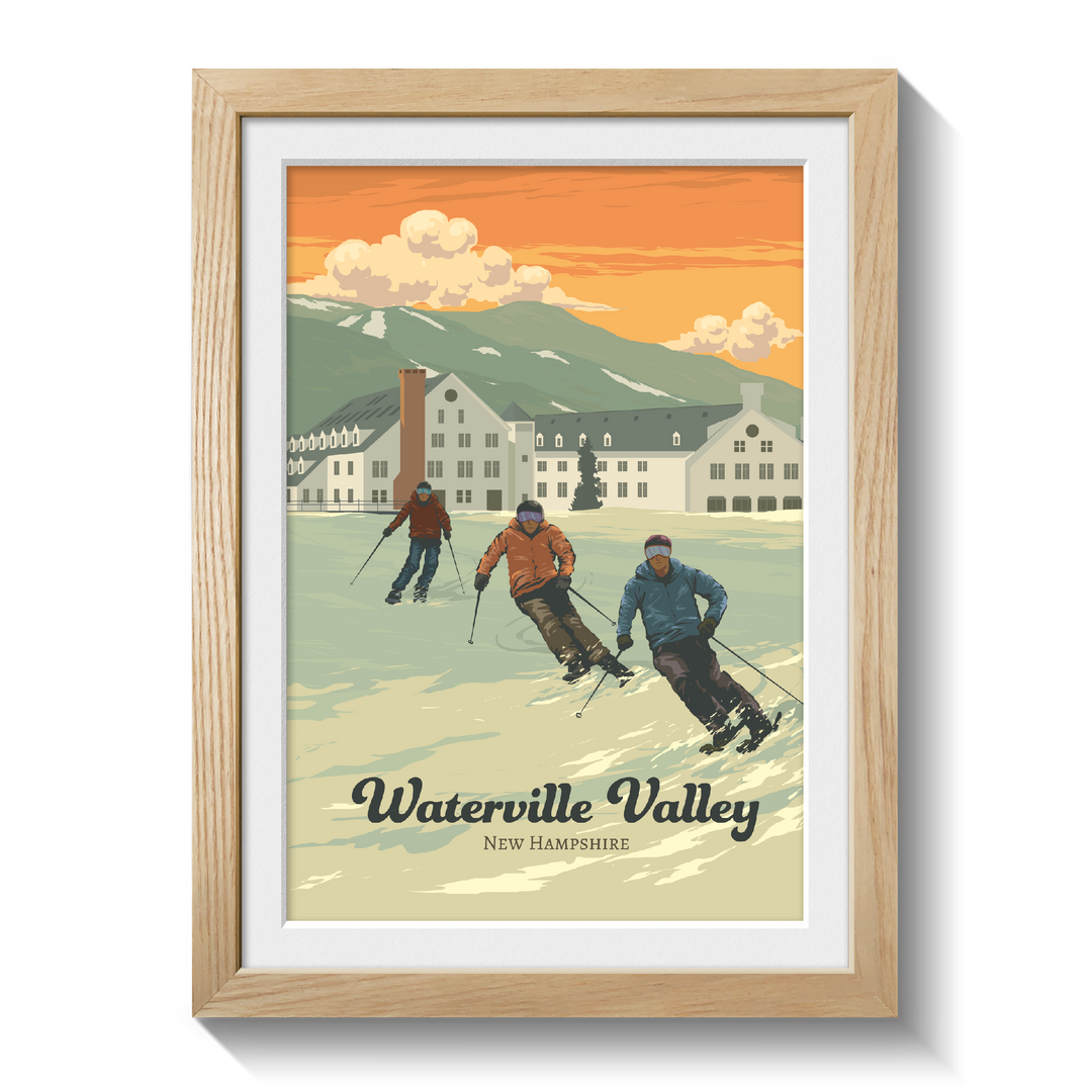 Waterville Valley New Hampshire Ski Resort Travel Poster