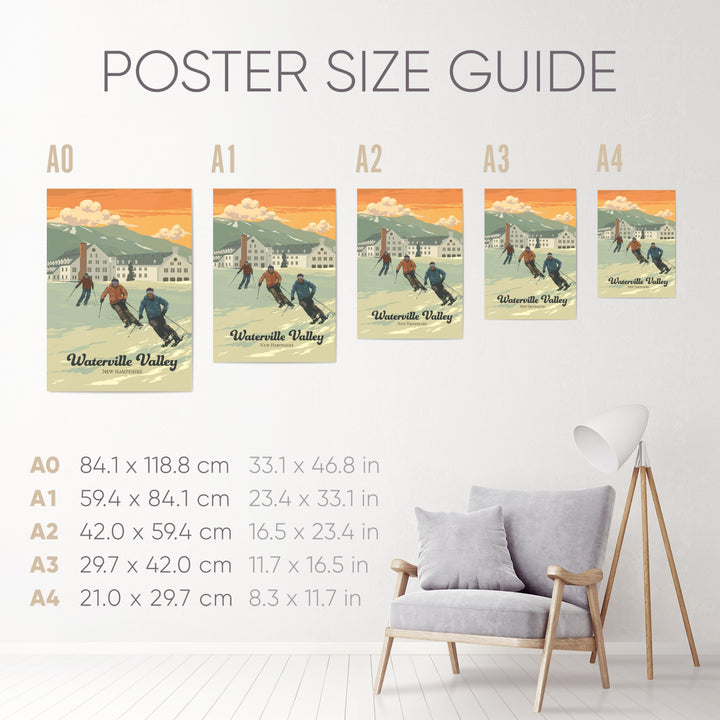 Waterville Valley New Hampshire Ski Resort Travel Poster