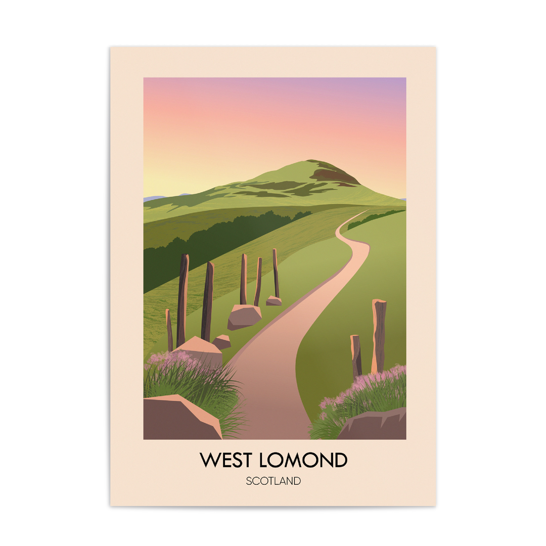 West Lomond Scotland Travel Poster