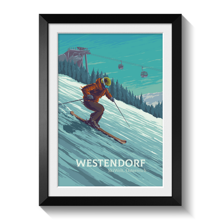 Westendorf Austria Ski Resort Travel Poster