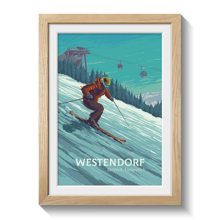 Westendorf Austria Ski Resort Travel Poster