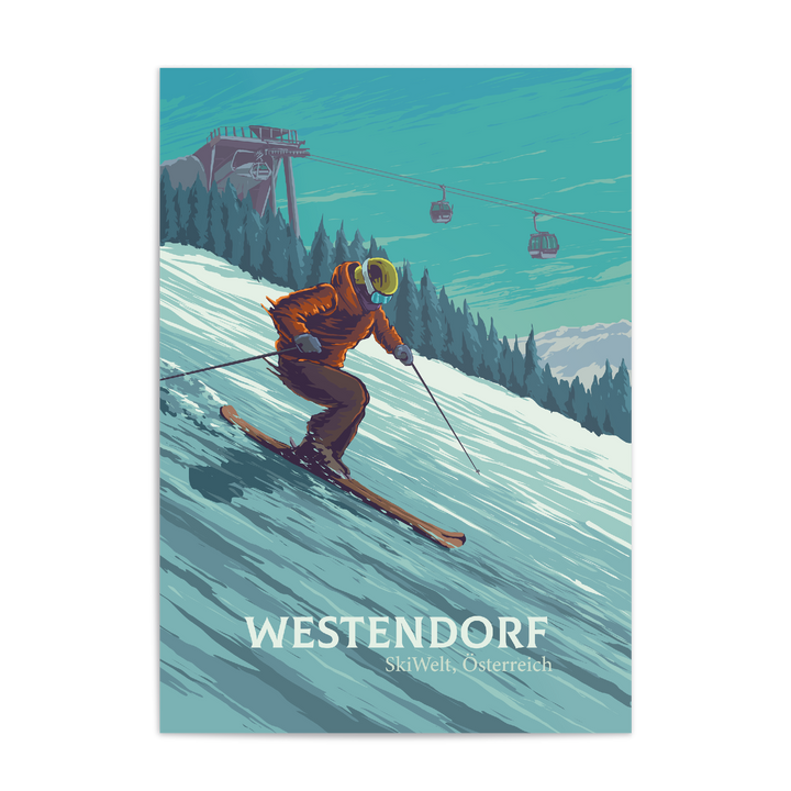 Westendorf Austria Ski Resort Travel Poster