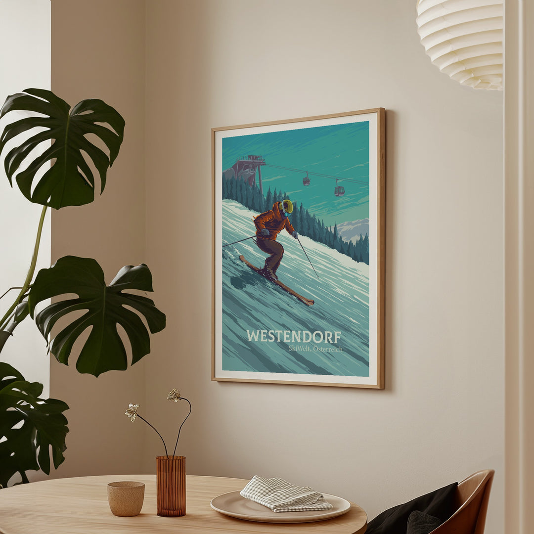 Westendorf Austria Ski Resort Travel Poster