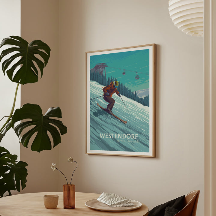 Westendorf Austria Ski Resort Travel Poster