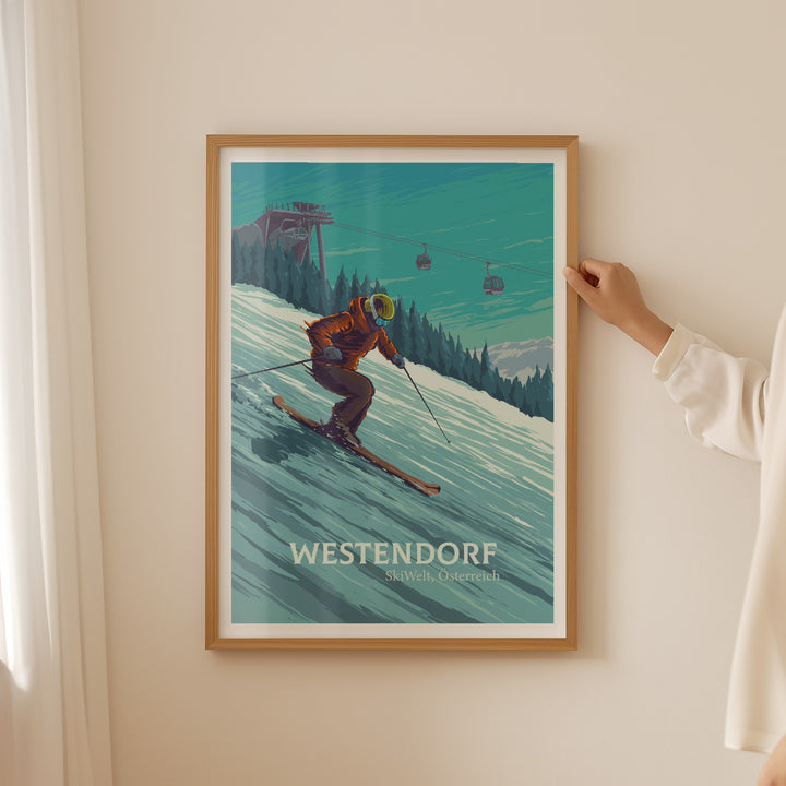 Westendorf Austria Ski Resort Travel Poster