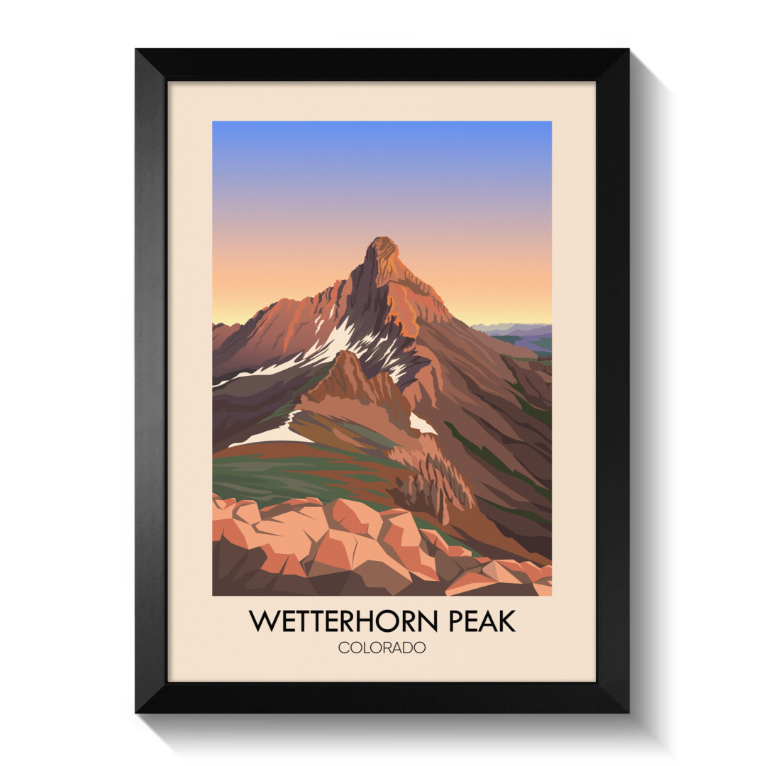 Wetterhorn Peak Colorado USA Travel Poster