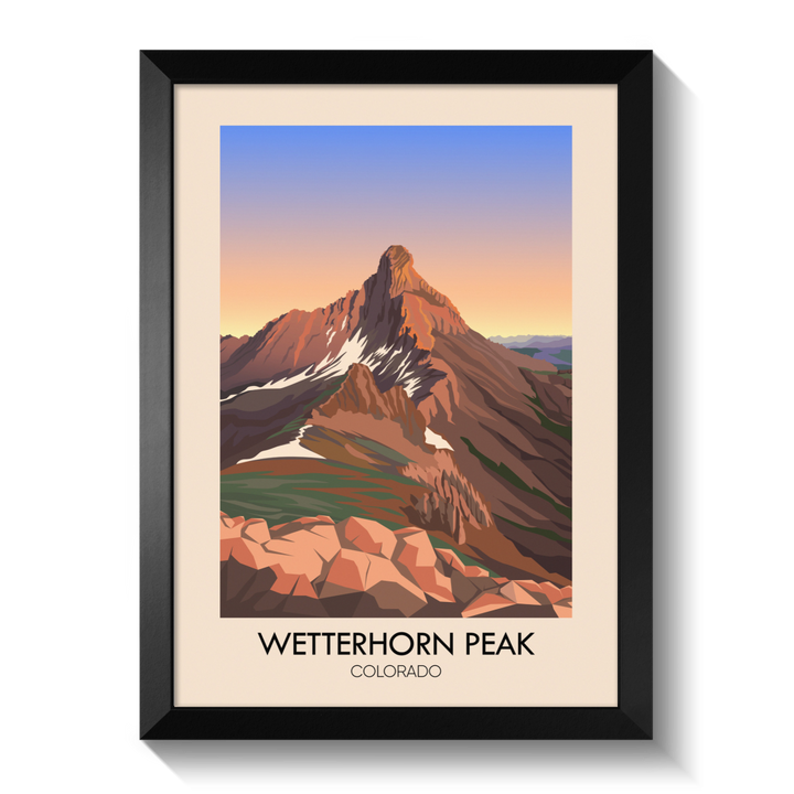 Wetterhorn Peak Colorado USA Travel Poster