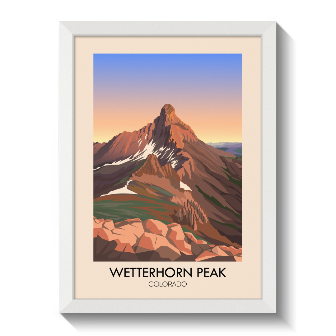 Wetterhorn Peak Colorado USA Travel Poster