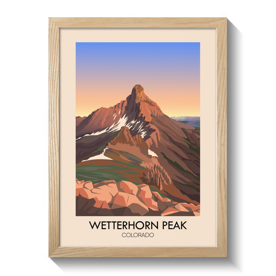 Wetterhorn Peak Colorado USA Travel Poster