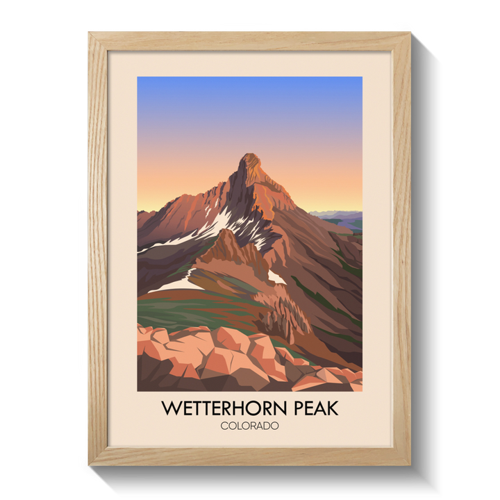 Wetterhorn Peak Colorado USA Travel Poster