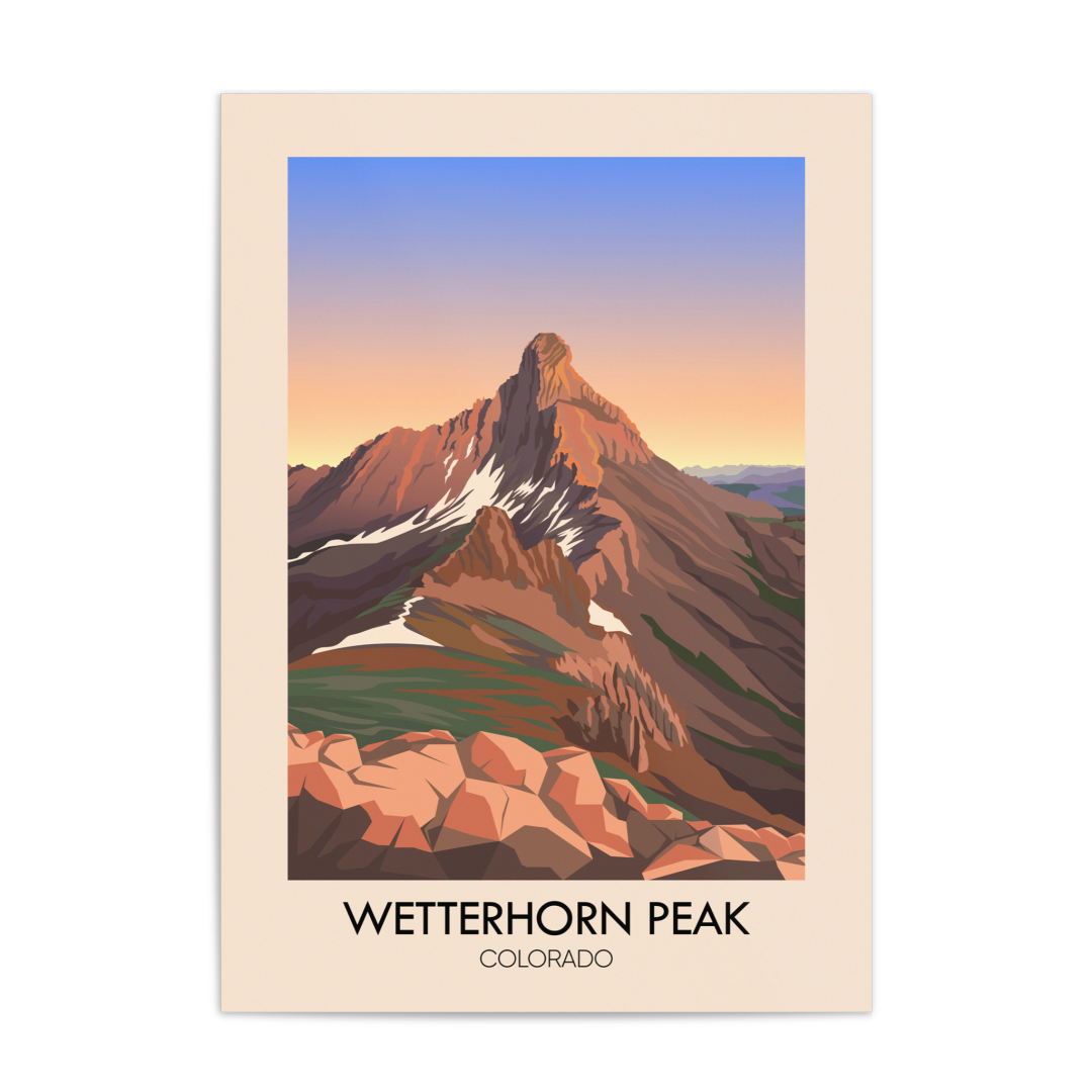 Wetterhorn Peak Colorado USA Travel Poster