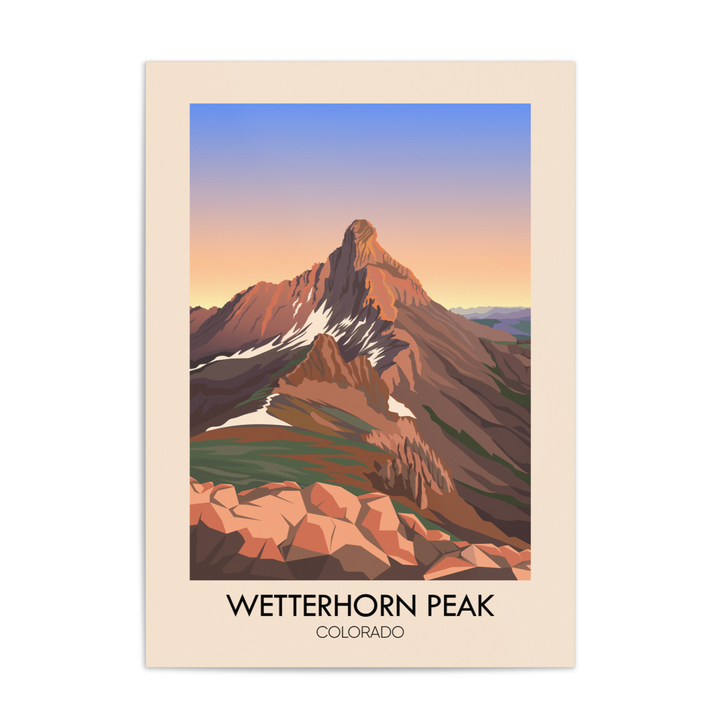 Wetterhorn Peak Colorado USA Travel Poster