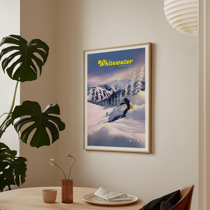 Whitewater Ski Resort Travel Poster