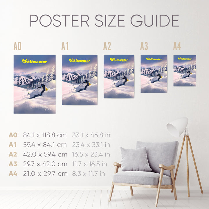 Whitewater Ski Resort Travel Poster