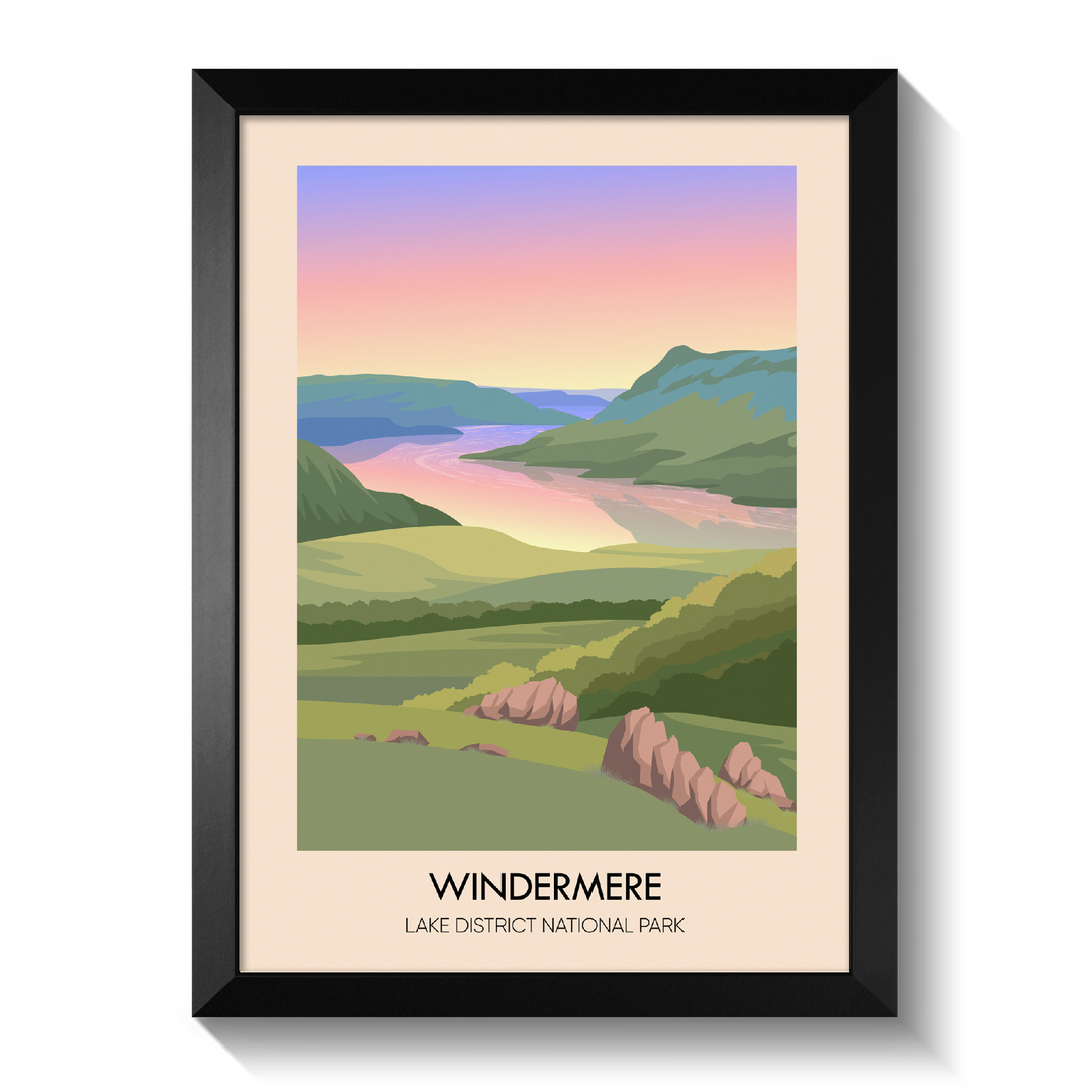 Windermere Lake District Travel Poster