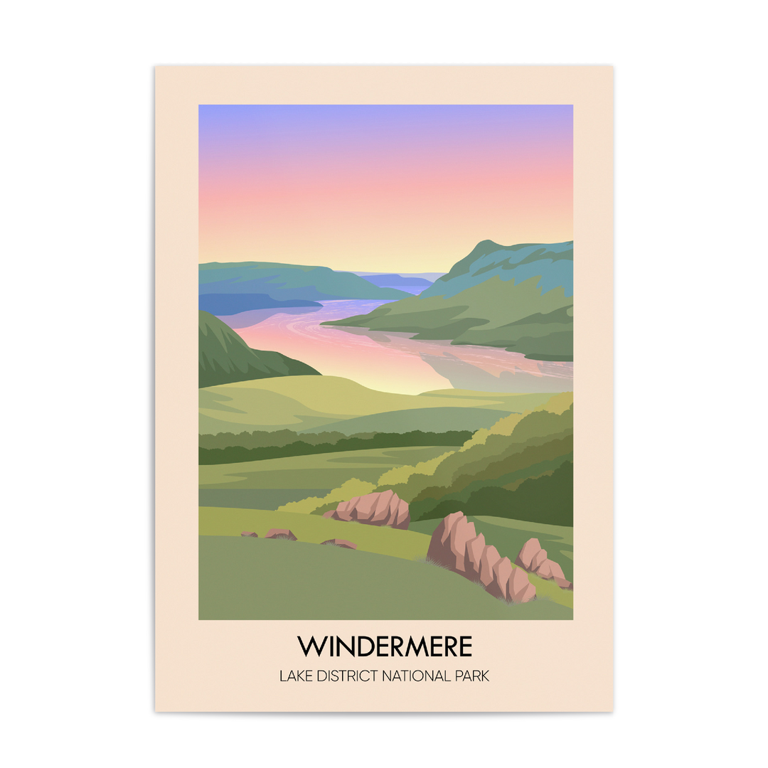 Windermere Lake District Travel Poster