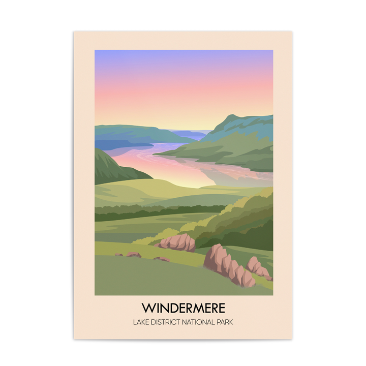 Windermere Lake District Travel Poster