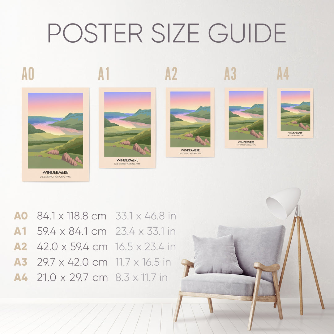 Windermere Lake District Travel Poster